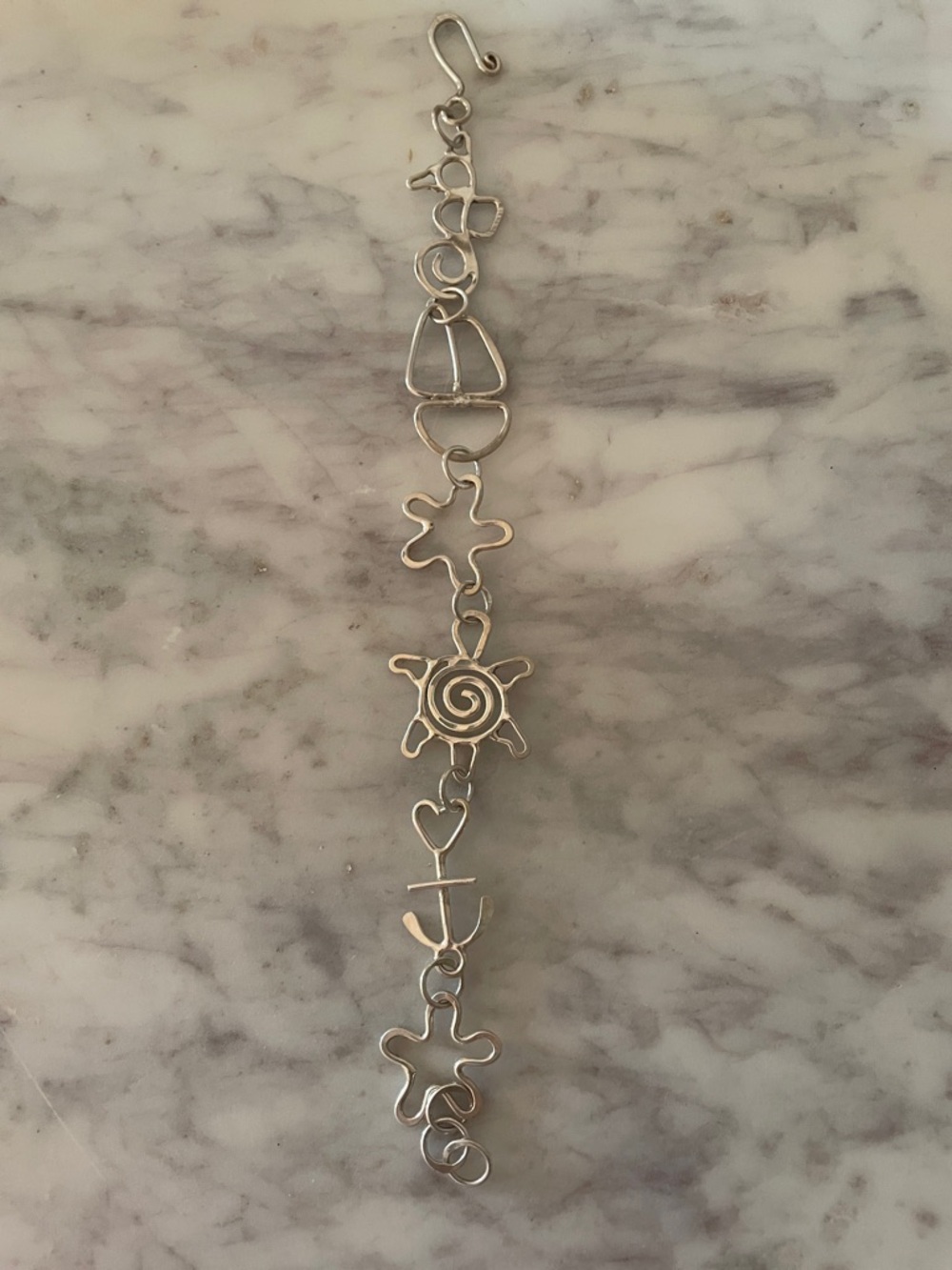 Silver Nautical & Star Charm Bracelet